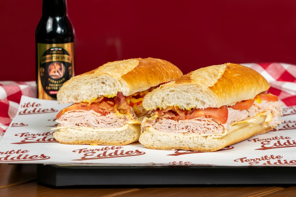 Terrible Eddie’s My Sweet Lucia hero with turkey, bacon, tomato and honey mustard
